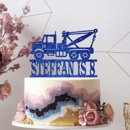 Custom tow truck glitter - custom, cake